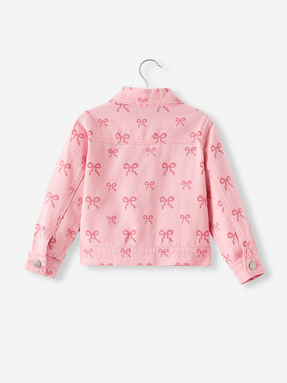 Pink Fall Girls Denim Jacket