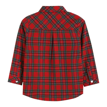 Classic Christmas Tartan Boy Dress Shirt