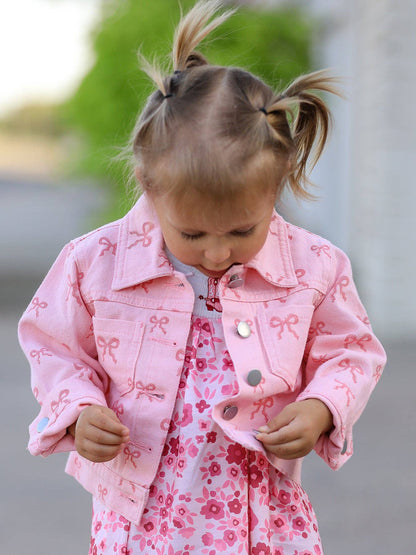 Pink Fall Girls Denim Jacket