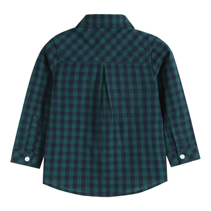 Blue Christmas Tartan Boy Dress Shirt