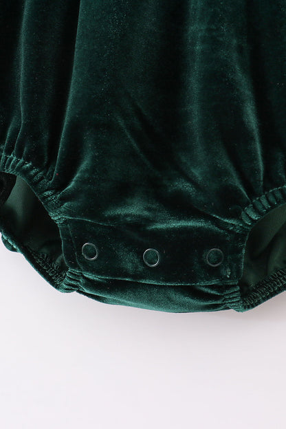 Festive Forest Green Velvet Ruffle Bubble