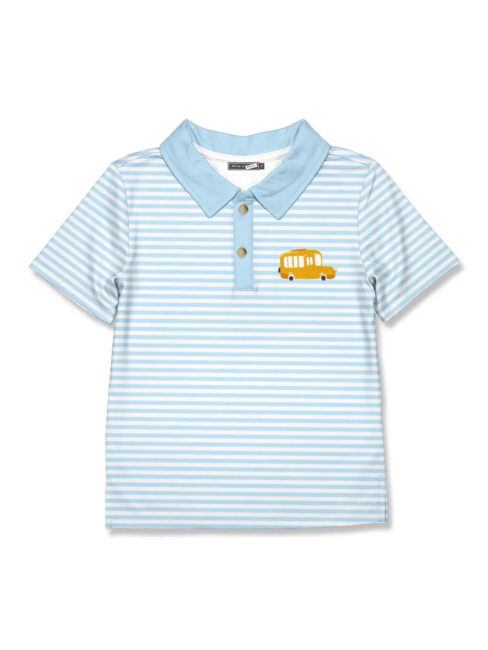 Boys Ice Blue School Bus Polo