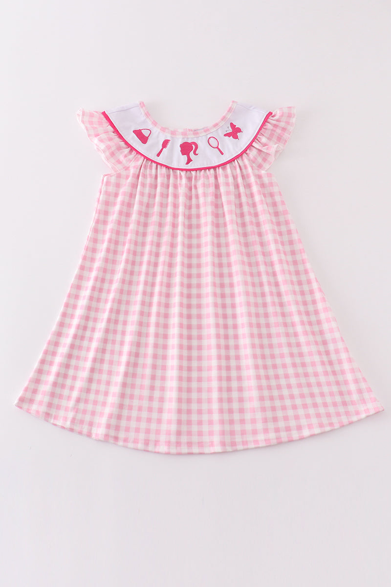 Lets Go Party Pink Gingham Dress