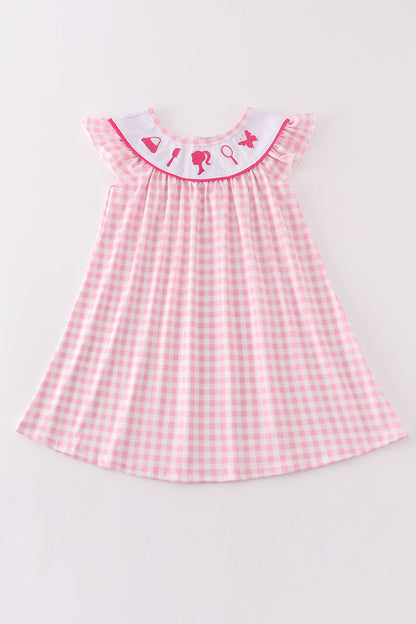 Lets Go Party Pink Gingham Dress