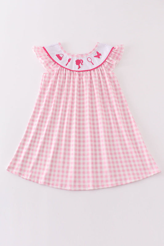 Lets Go Party Pink Gingham Dress