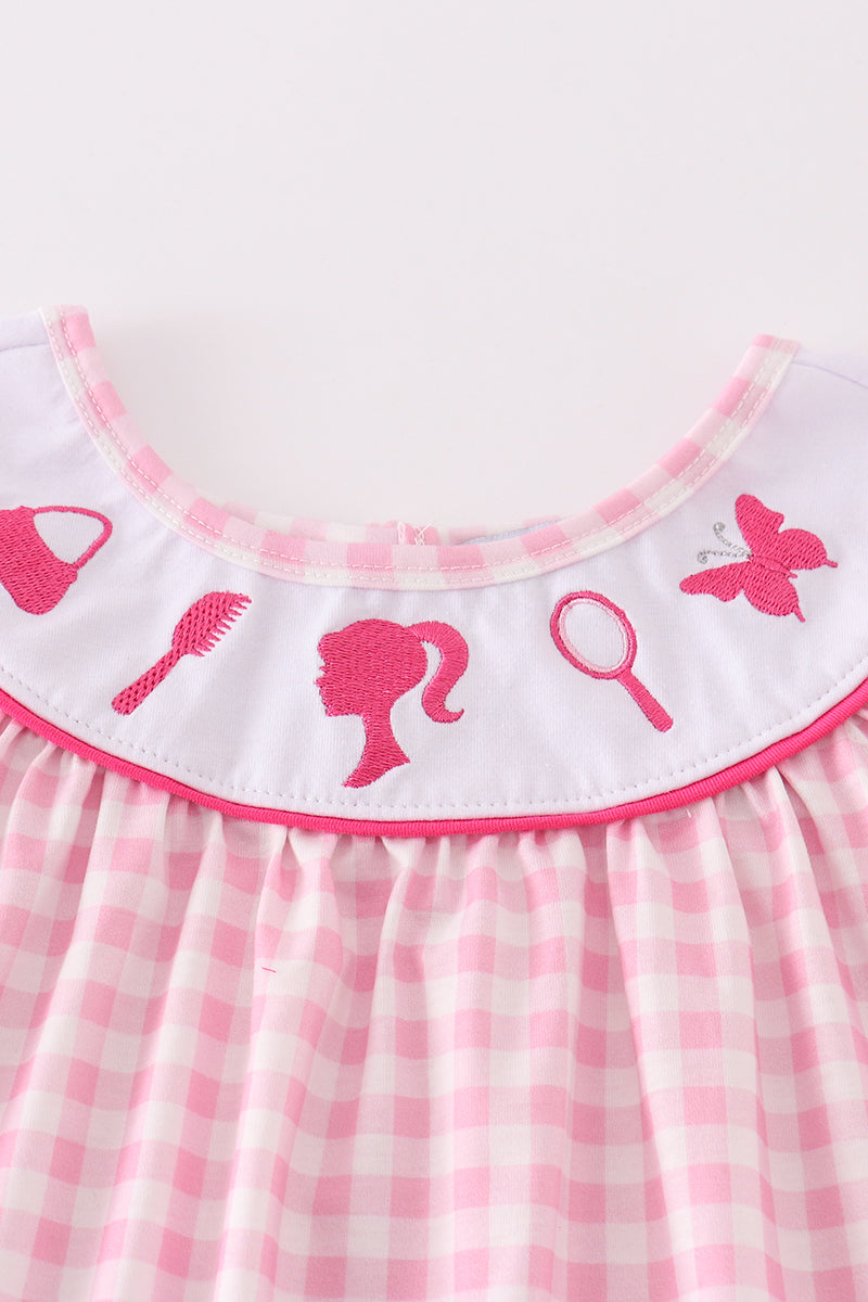 Lets Go Party Pink Gingham Dress