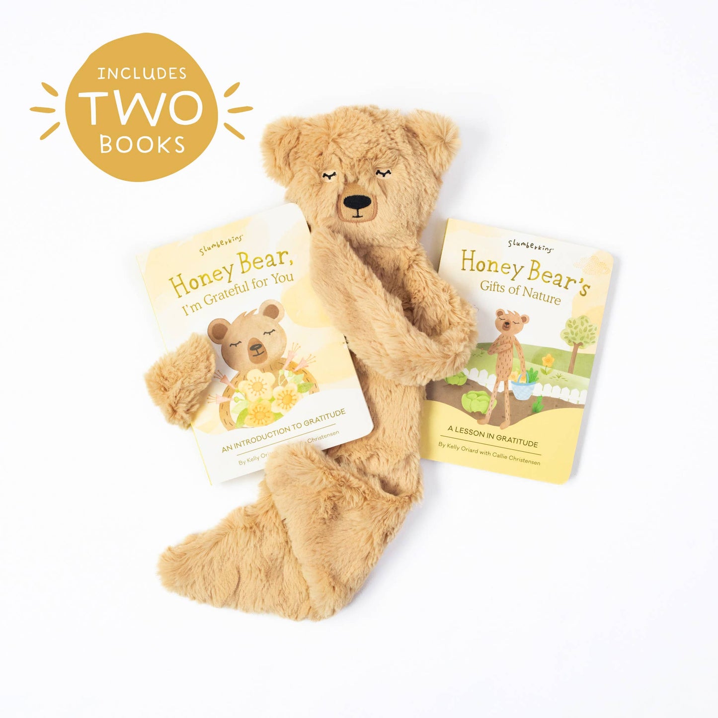 Honey Bear's Gratitude Plush Snuggler Set - with 2 books!