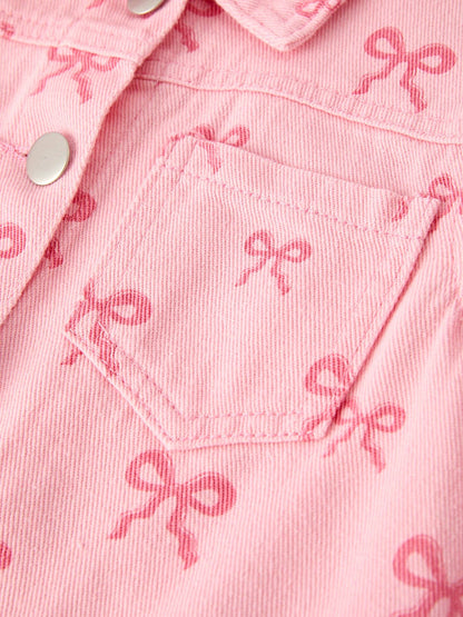 Pink Fall Girls Denim Jacket