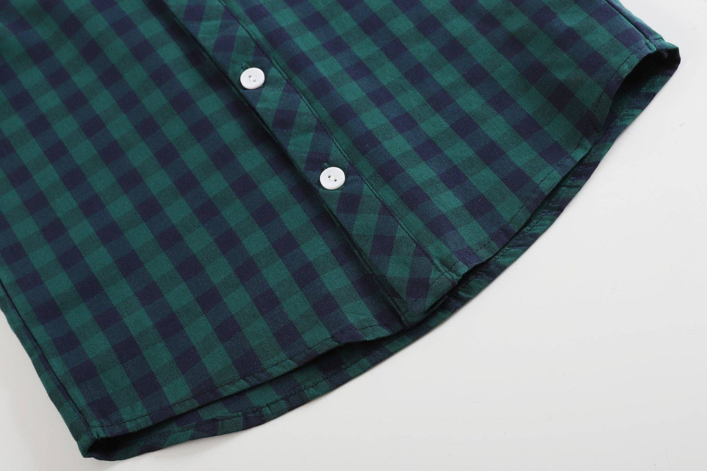 Blue Christmas Tartan Boy Dress Shirt